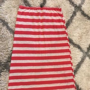 Pink and White Stripped Skirt